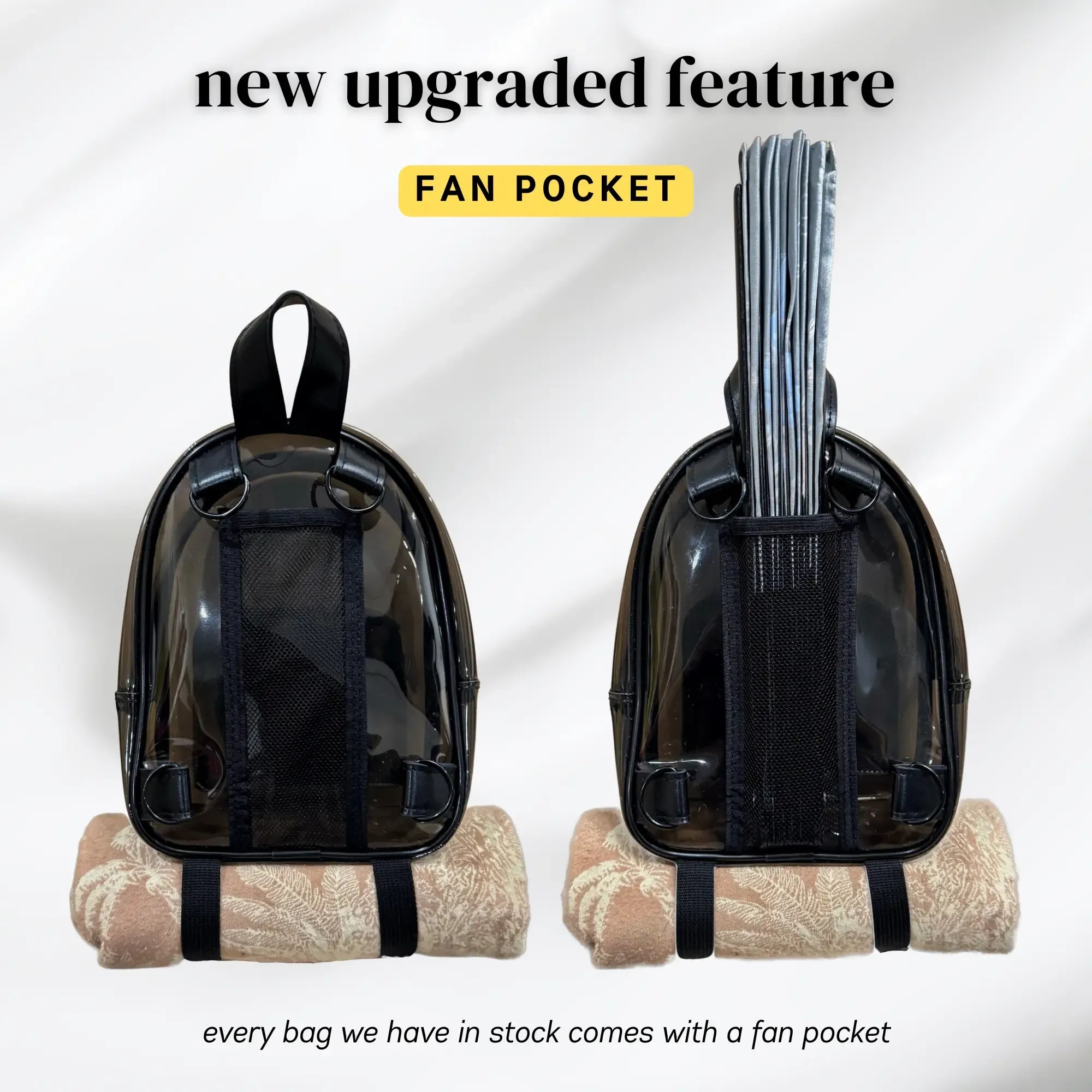 Anti-Theft Mini Backpack Black Clear Transparent Small Convertible Straps Crossbody for Raves Stadium Festival Concert