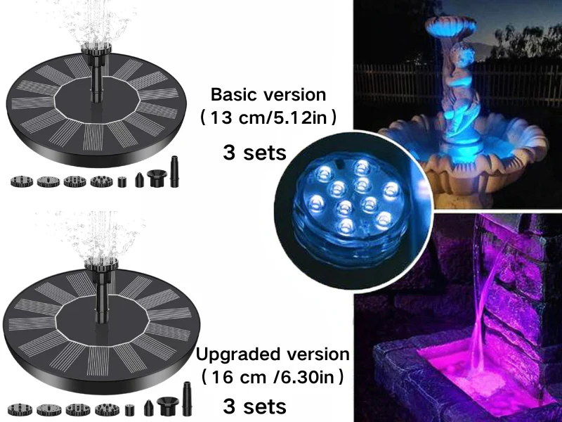 🔥Hot Sales 55% OFF🔥Solar Fountain, Solar Powered Bird Bath Fountain Pump with 4 Nozzles 1.4W Solar Panel Kit Water Pump, Outdoor Watering Submersible Pump for Pond, Pool, Garden, Fish Tank