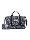 Large Capacity Travel Bag Set, Letter Pattern Zipper Travel Bag with Shoe Compartment