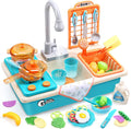Kids Play Kitchen Sink with Running Water & Floating Fishing Toy Set 💧🎣
